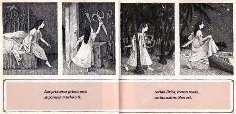 Ilustración de un poema sobre princesas.