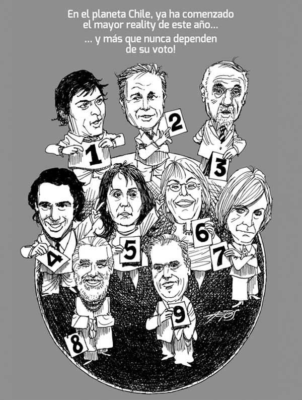 Caricatura de los candidatos a las Elecciones 2013.