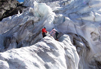Clases en el Glaciar de El Morado.