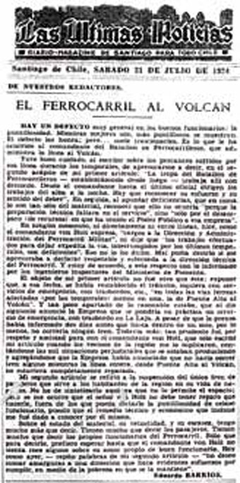 Página del diario con la crónica original.