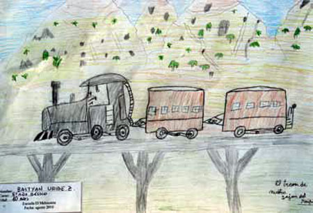Dibujo de Bastyan Uribe Z. (10), 5°Básico, Escuela El Melcotón, año 2010.