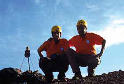 Voluntarios del Cuerpo de Socorro Andino. Cerro Piuquencillo.