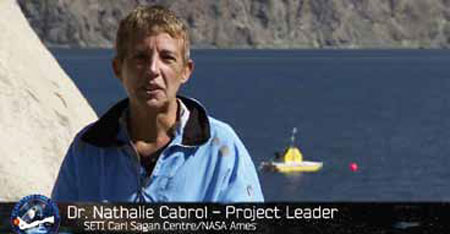 La Dra. Cabrol, de SETI-NASA, en Laguna Negra.