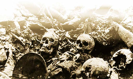 Restos óseos de soldados de la primera guerra mundial.