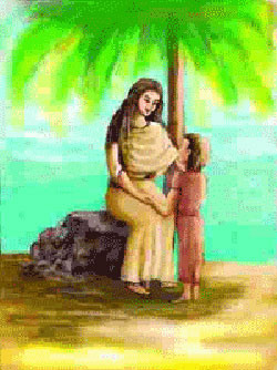 Virgen María y Niño Jesús - Ilustración de Gloria Fernández