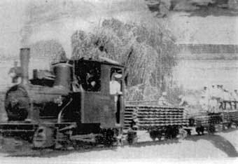 Locomotora a vapor del Tren Militar.