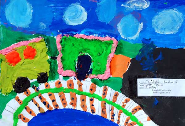 El tren, Michelle Escobar, dibujo, plasticina, 8 años, Escuela El Melocotón